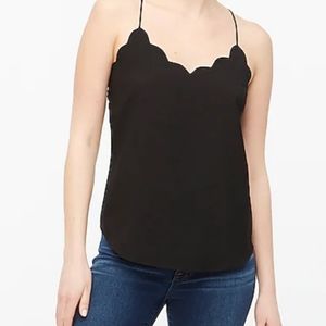 J CREW BLACK SCALLOPED CAMI TANK